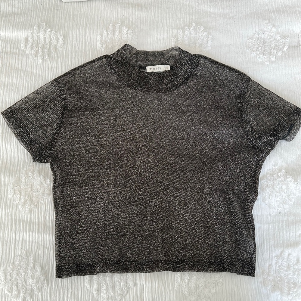 cotton on mesh glitter tee